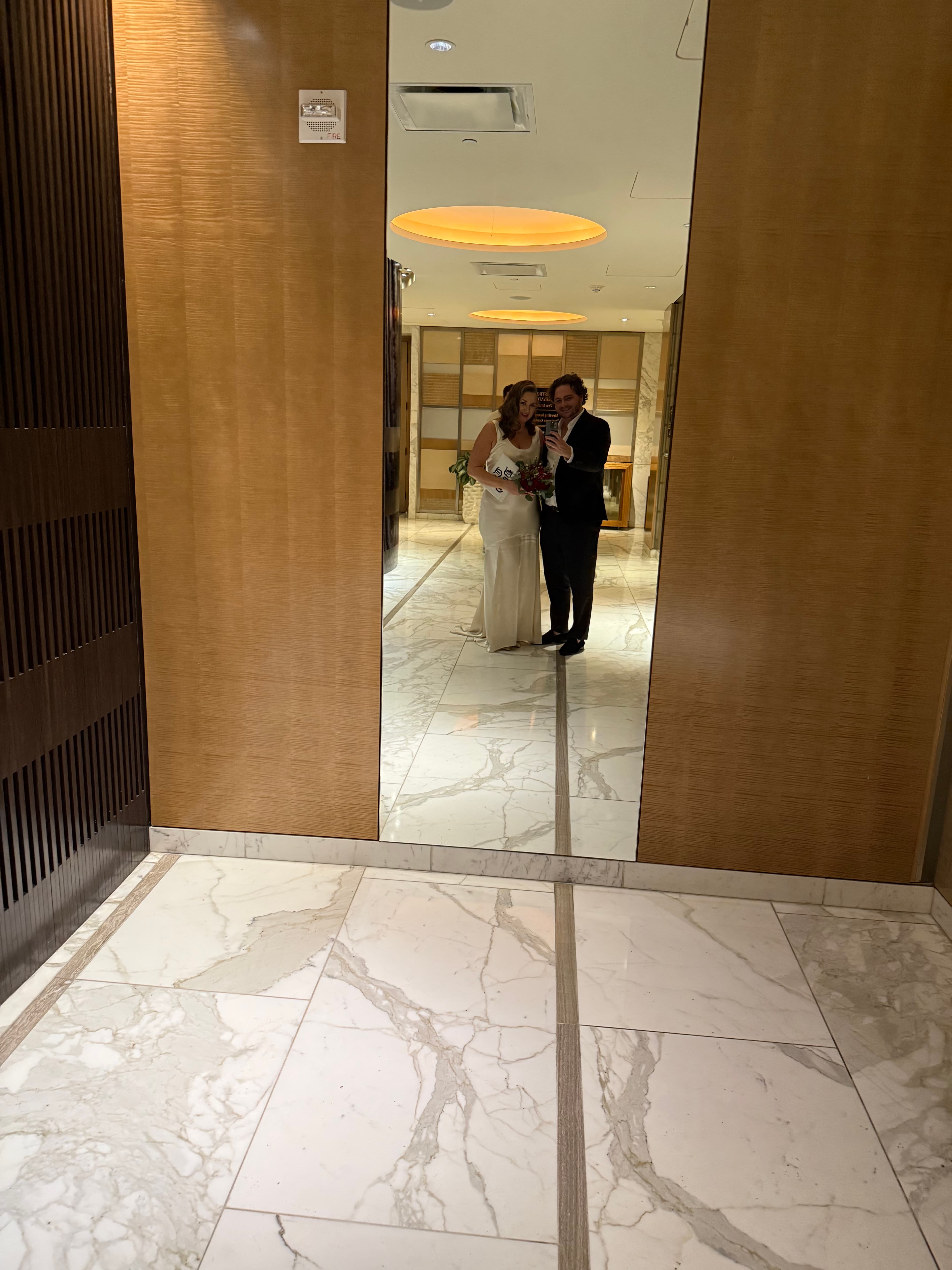 Couple in the hotel lobby