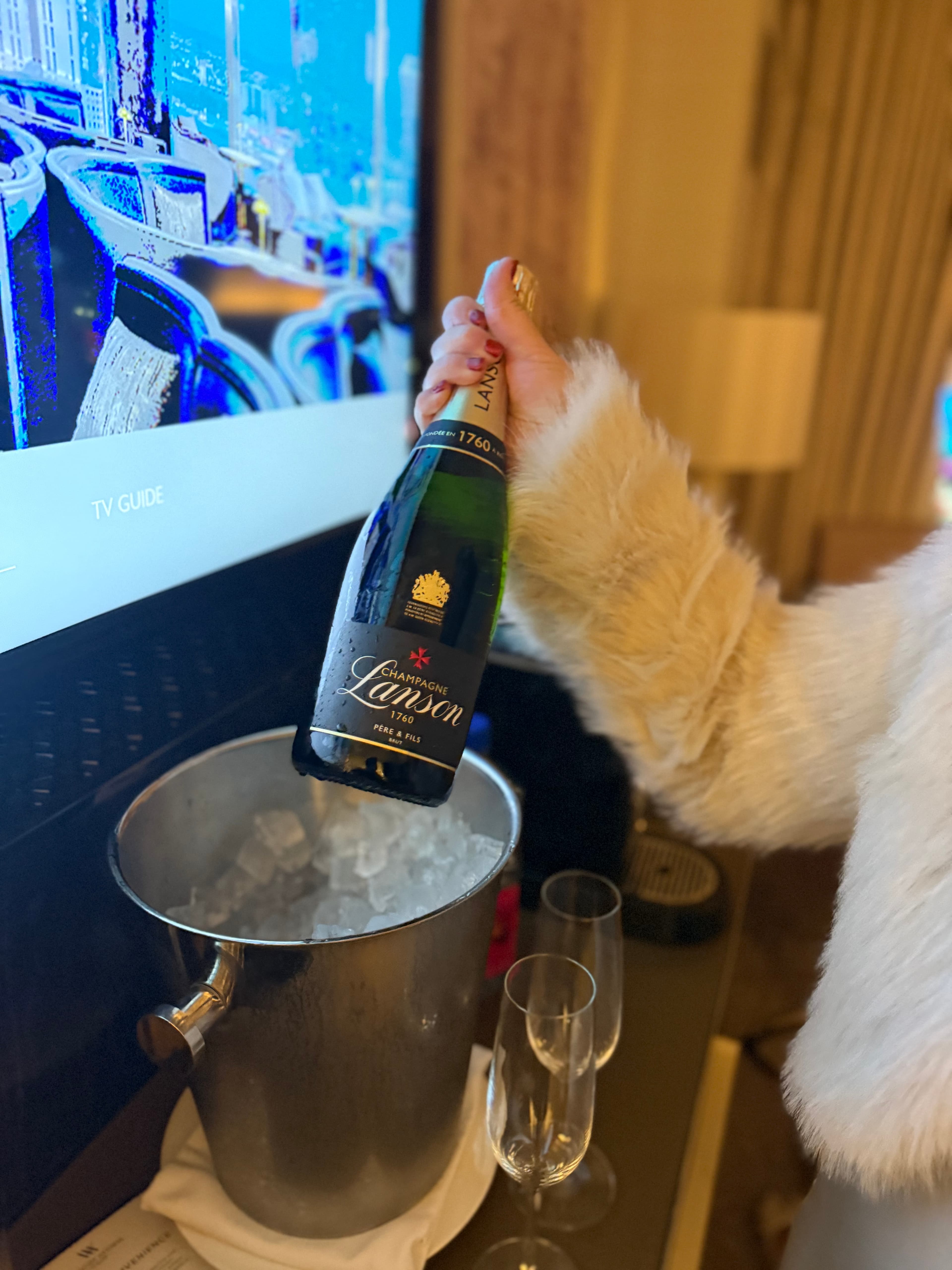 Lanson champagne on ice